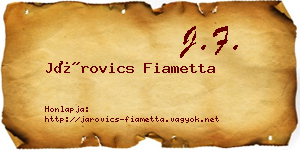 Járovics Fiametta névjegykártya